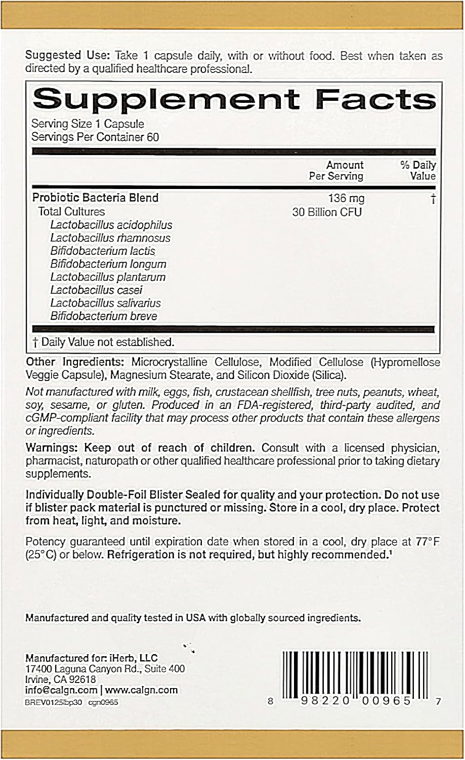 California Gold Nutrition LactoBif® 30 Probiotics – Extreme Nutritions