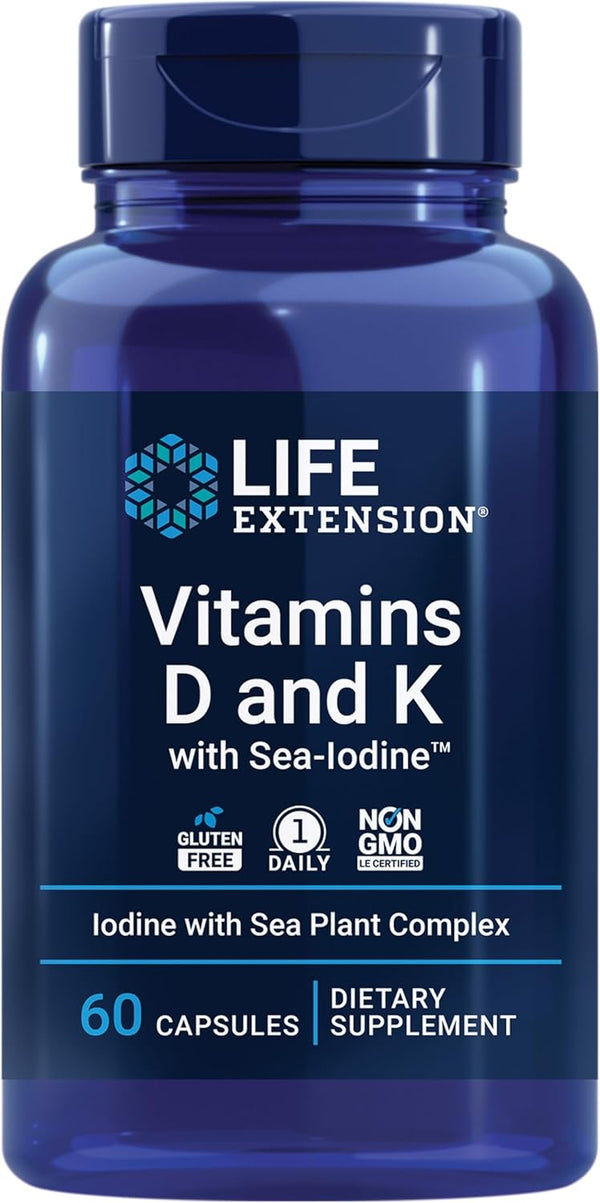 Life Extension Vitamins D and K with Sea-Iodine