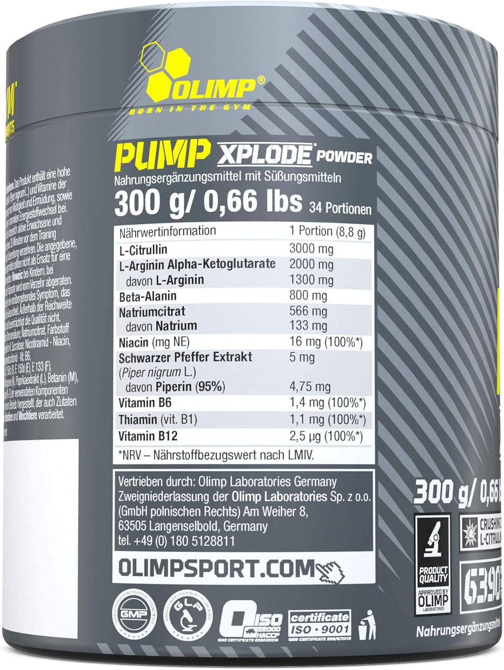 Olimp Pump Xplode Pre-Workout Free Caffeine  Extreme Nutritions